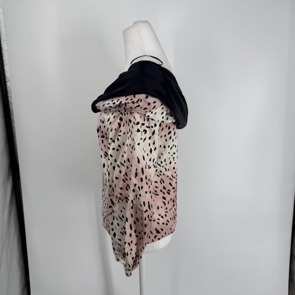 Hellessy Pink Leopard Flora Off Shoulder Blouse Size 2 - Picture 6 of 14